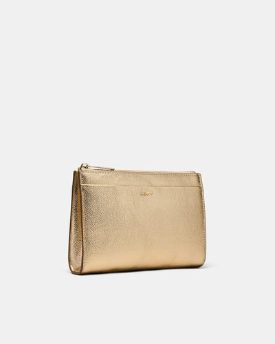 Yvette Gusset Pouch - Light Gold