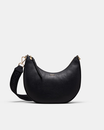 Classico Crescent Crossbody Bag - Black Light Gold