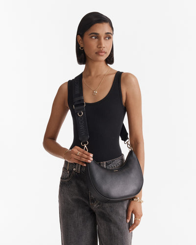 Classico Crescent Crossbody Bag - Black Light Gold