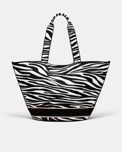 Blondie Basket Tote Bag - Zebra Print