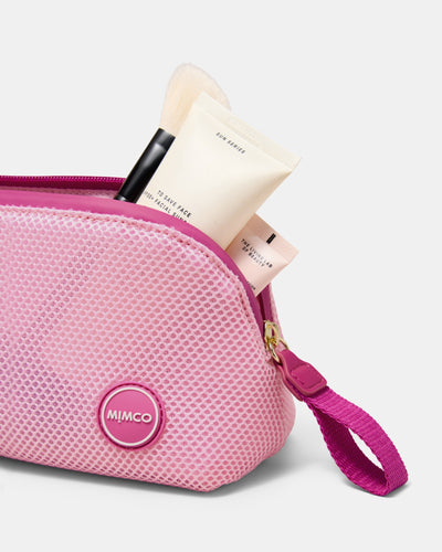 Riven Mesh Cosmetic Case - Pink Sorbet