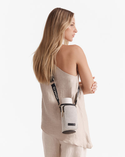 Mim Water Bottle Crossbody Bag - Black White