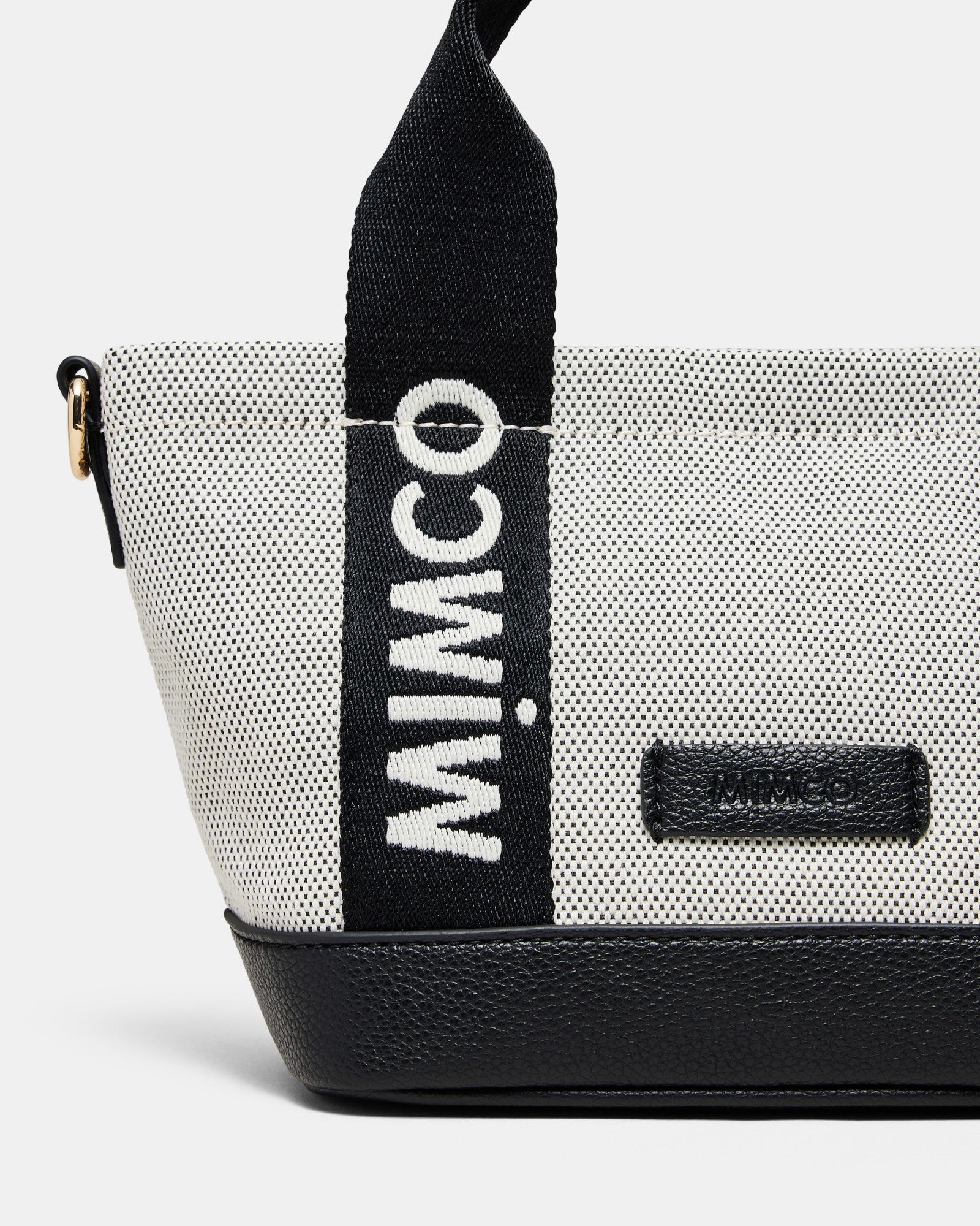 Mim Micro Tote Crossbody Bag - Black White