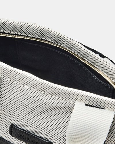 Mim Micro Tote Crossbody Bag - Black White