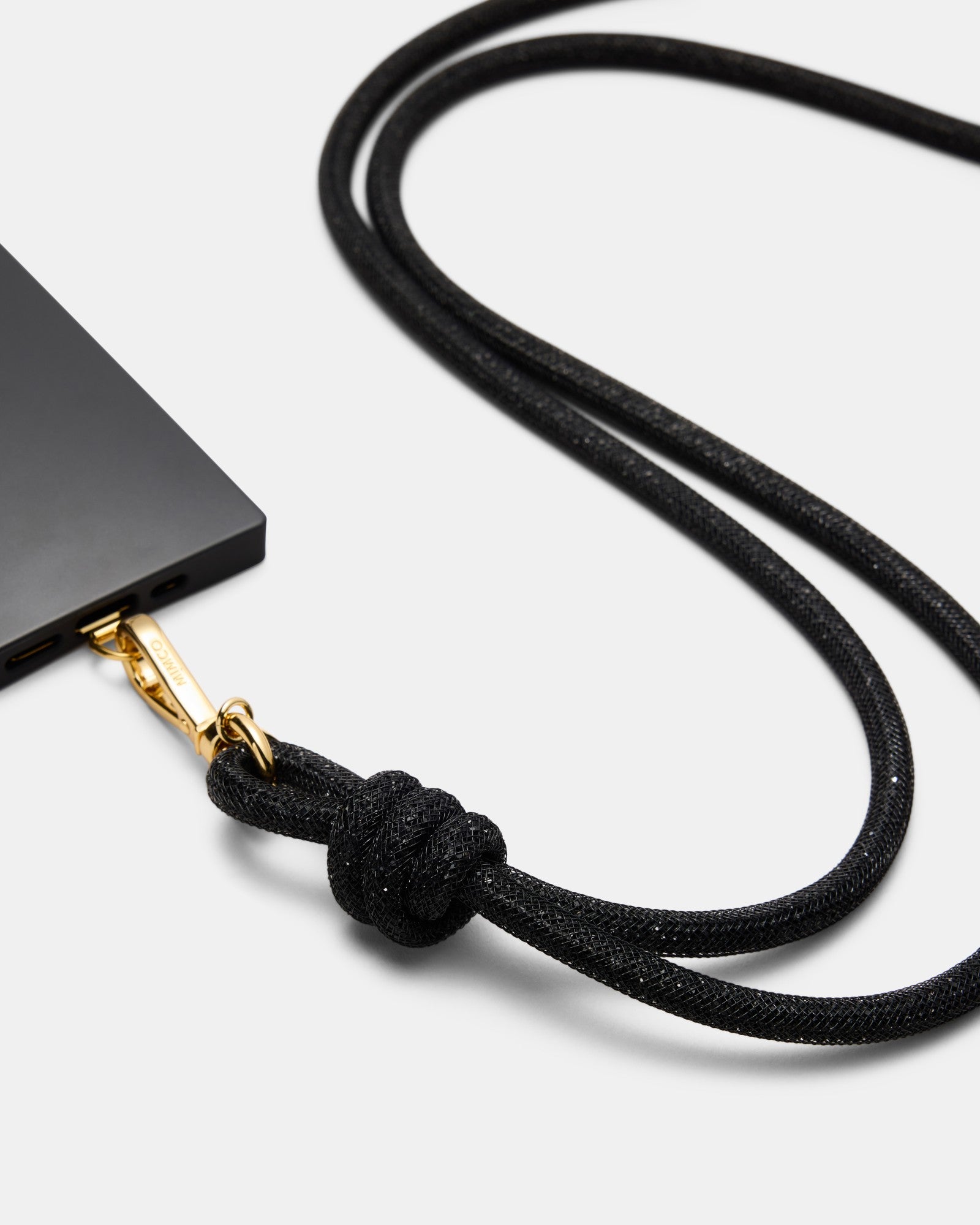 Sparkle Knot Phone Crossbody Strap - Black
