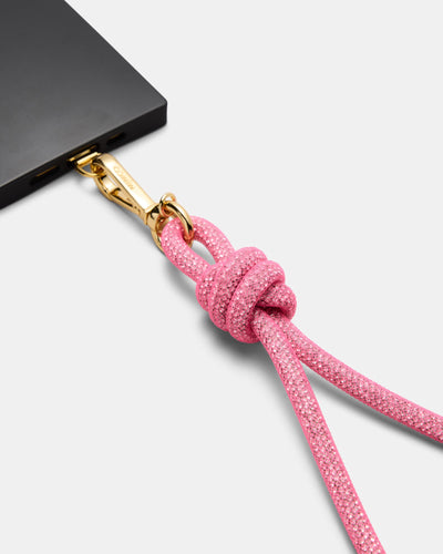 Sparkle Knot Phone Wrist Strap - Flamingo