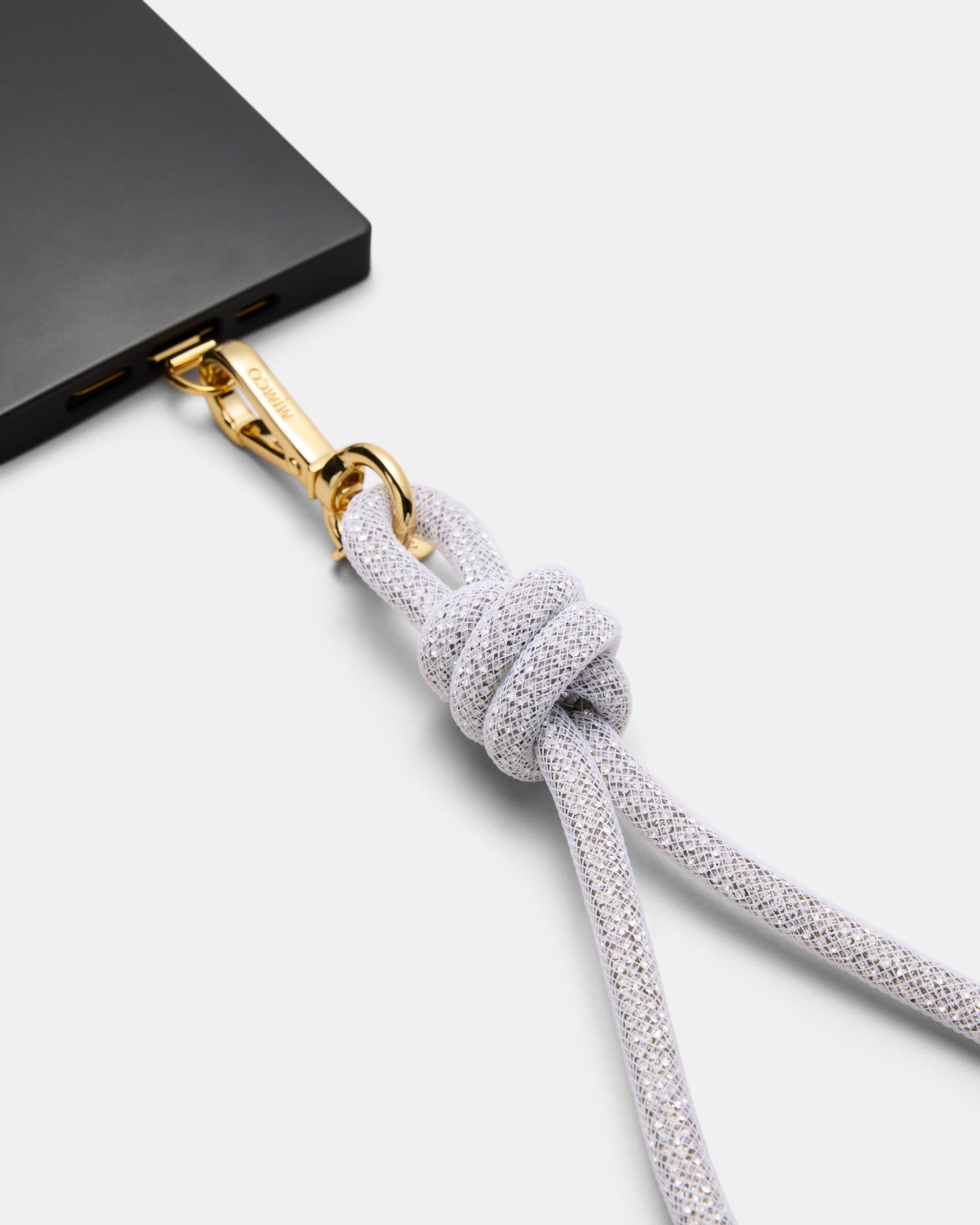 Sparkle Knot Phone Wrist Strap - Silver