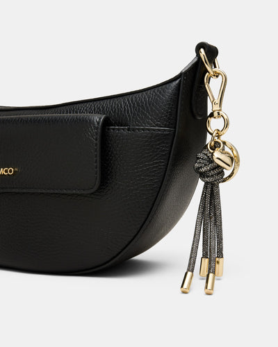 Sparkle Knot Bag Charm - Black