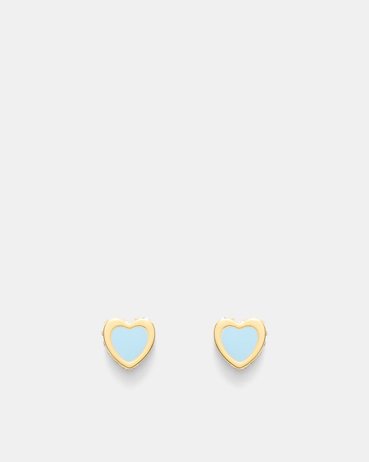 Lover Heart Stud Earrings - Sky Blue