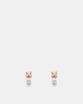 Essense Pearl Stud Earrings - Rose Gold