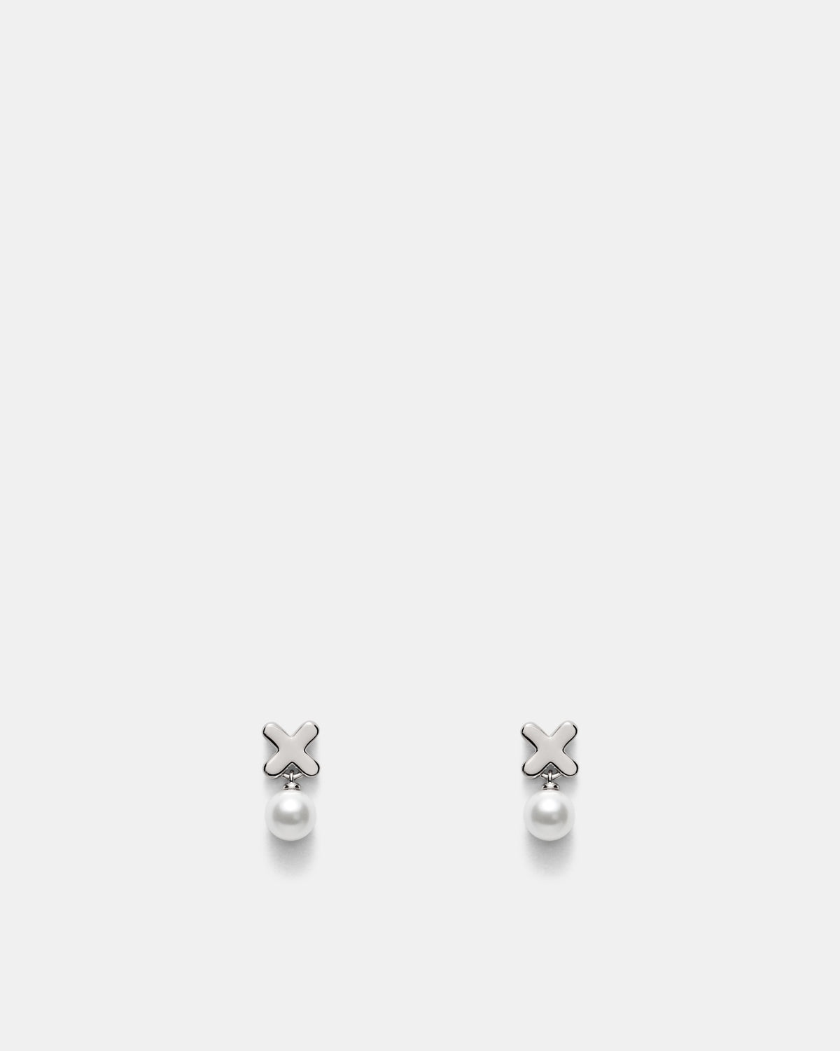 Essense Pearl Stud Earrings - Silver