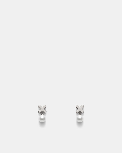 Essense Pearl Stud Earrings - Silver