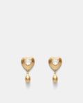I Adore Heart Earrings - Gold