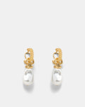 Goddess Pearl Hoop Earrings - Pearl