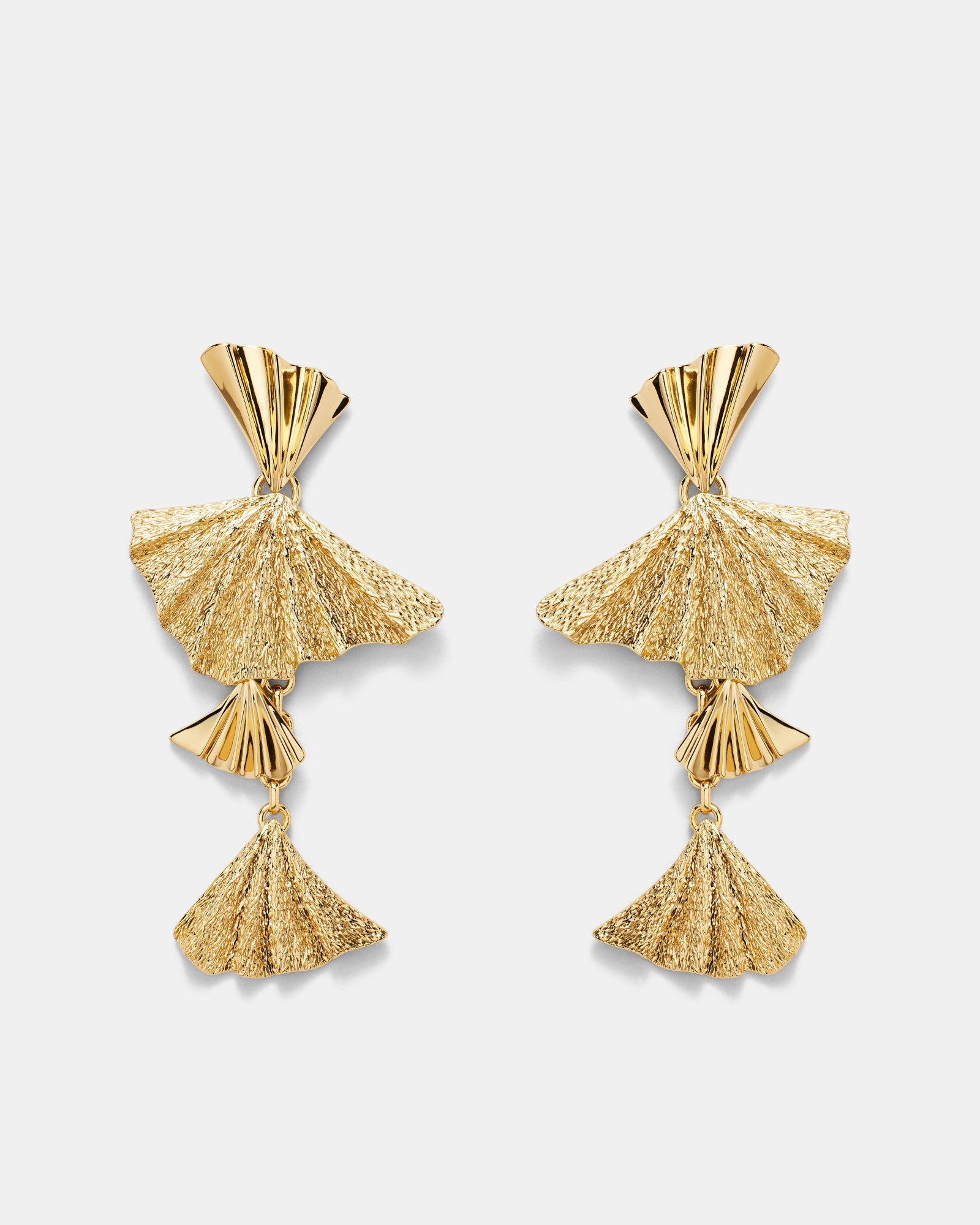 Fold Charm Drop Earrings - Gold