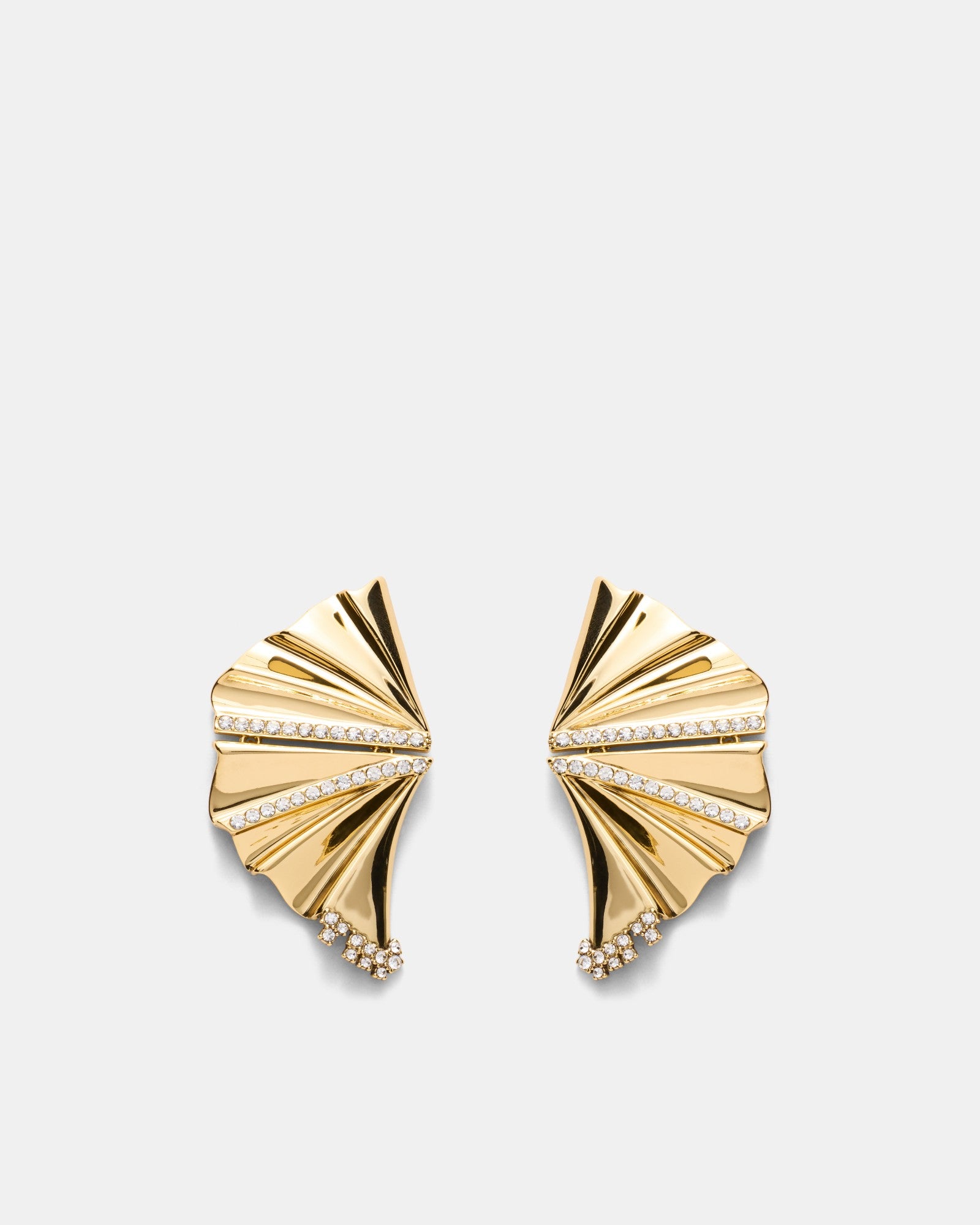 Fold Statement Earrings - Gold