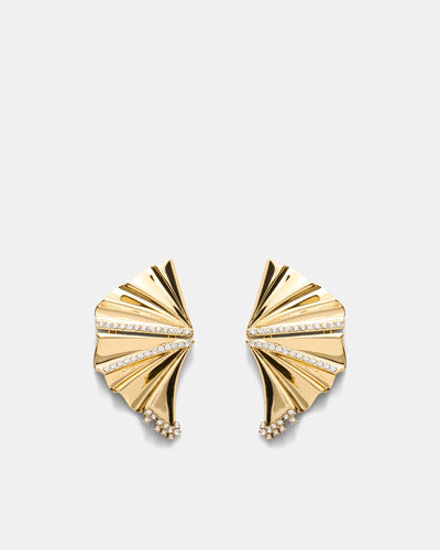 Fold Statement Earrings - Gold