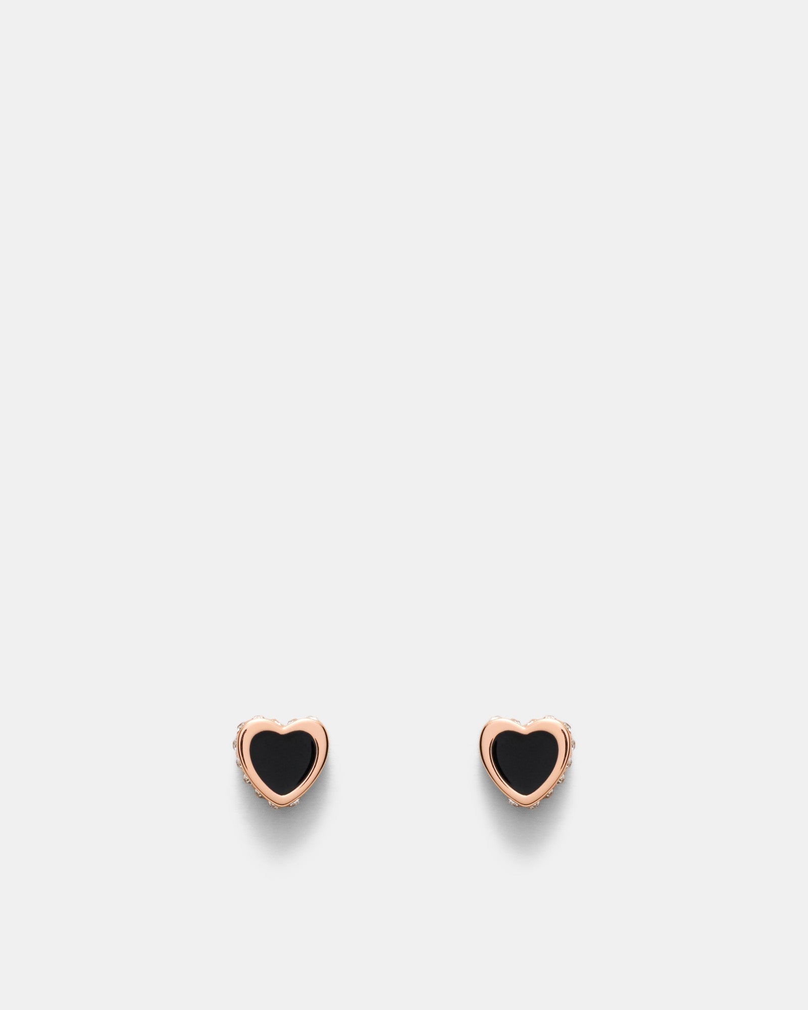 Lover Heart Earrings And Necklace Set - Black