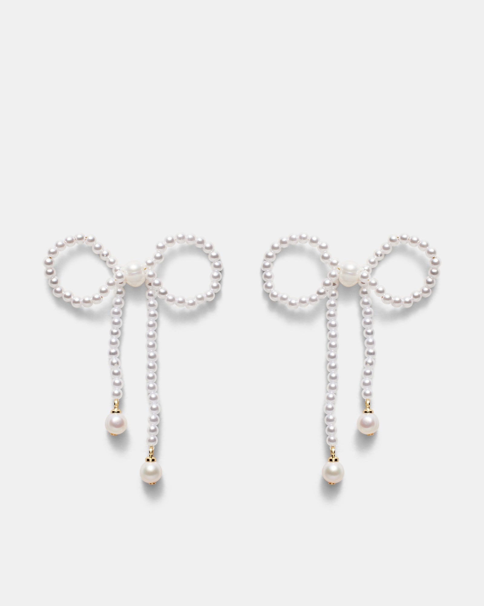 Glimmer Bow Earrings - Pearl