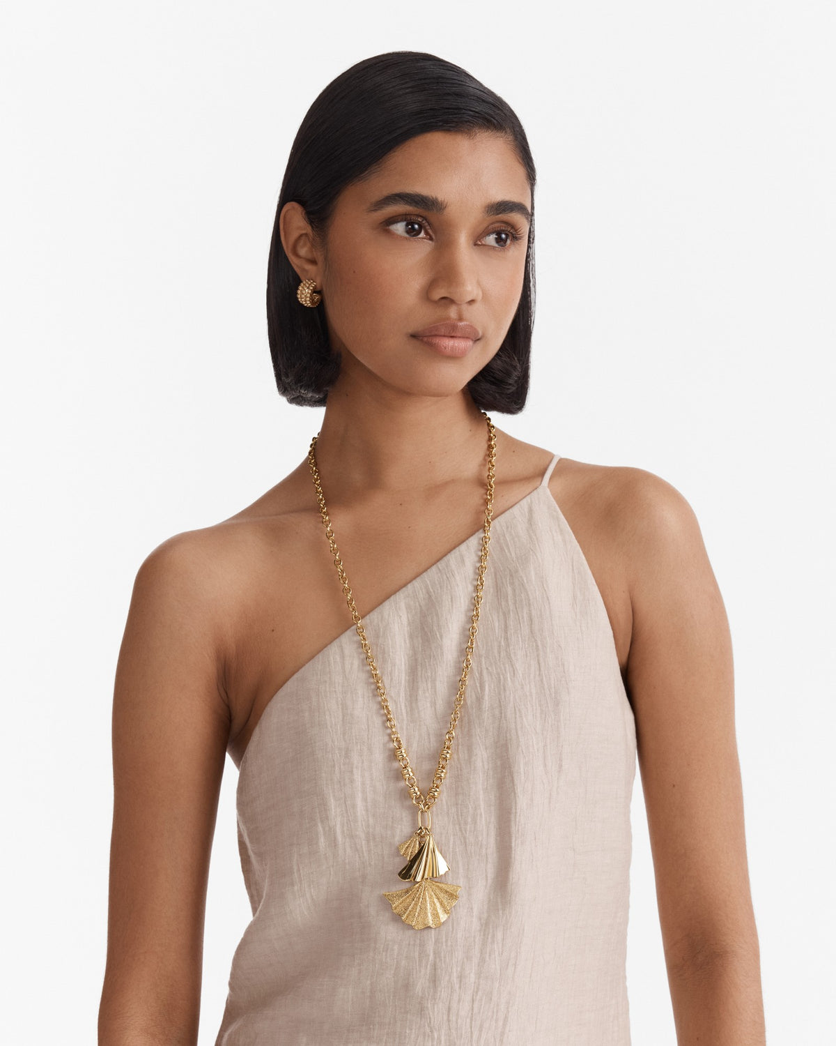 Fold Long Necklace - Gold
