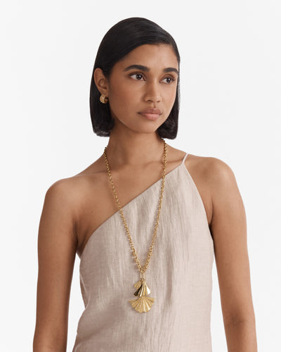 Fold Long Necklace - Gold