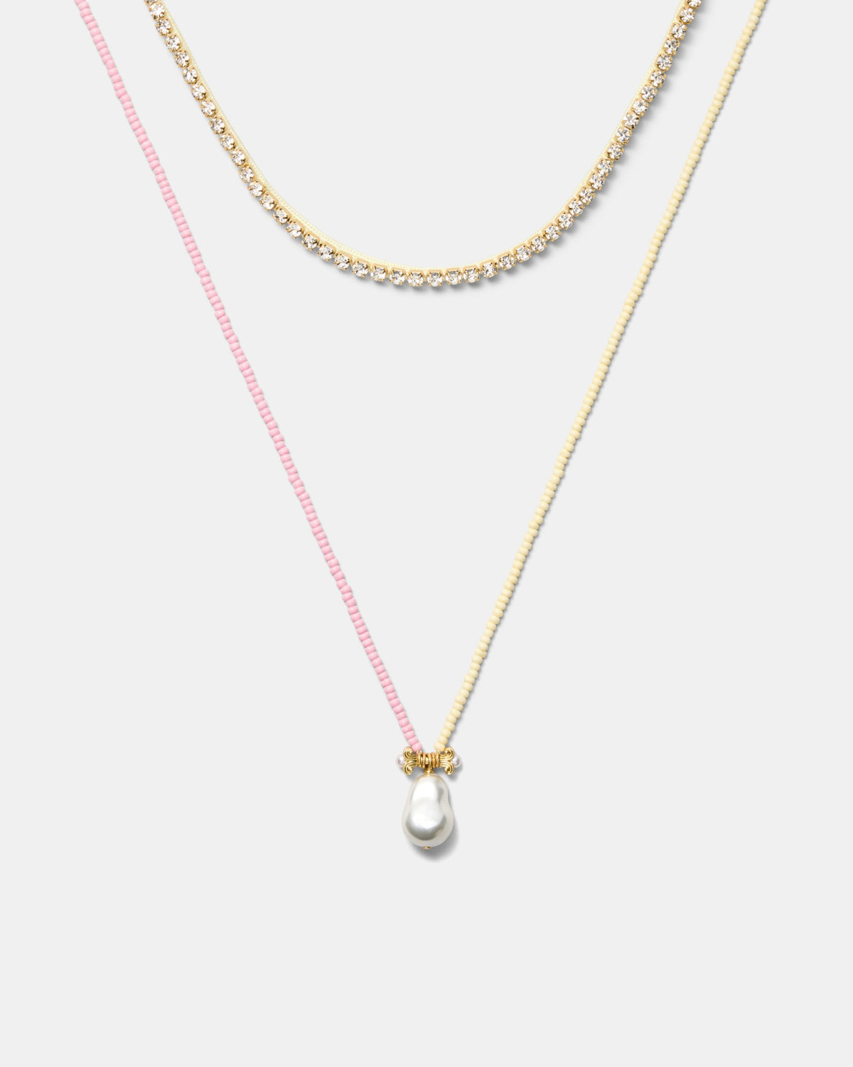 Goddess Duo Necklace - Pearl