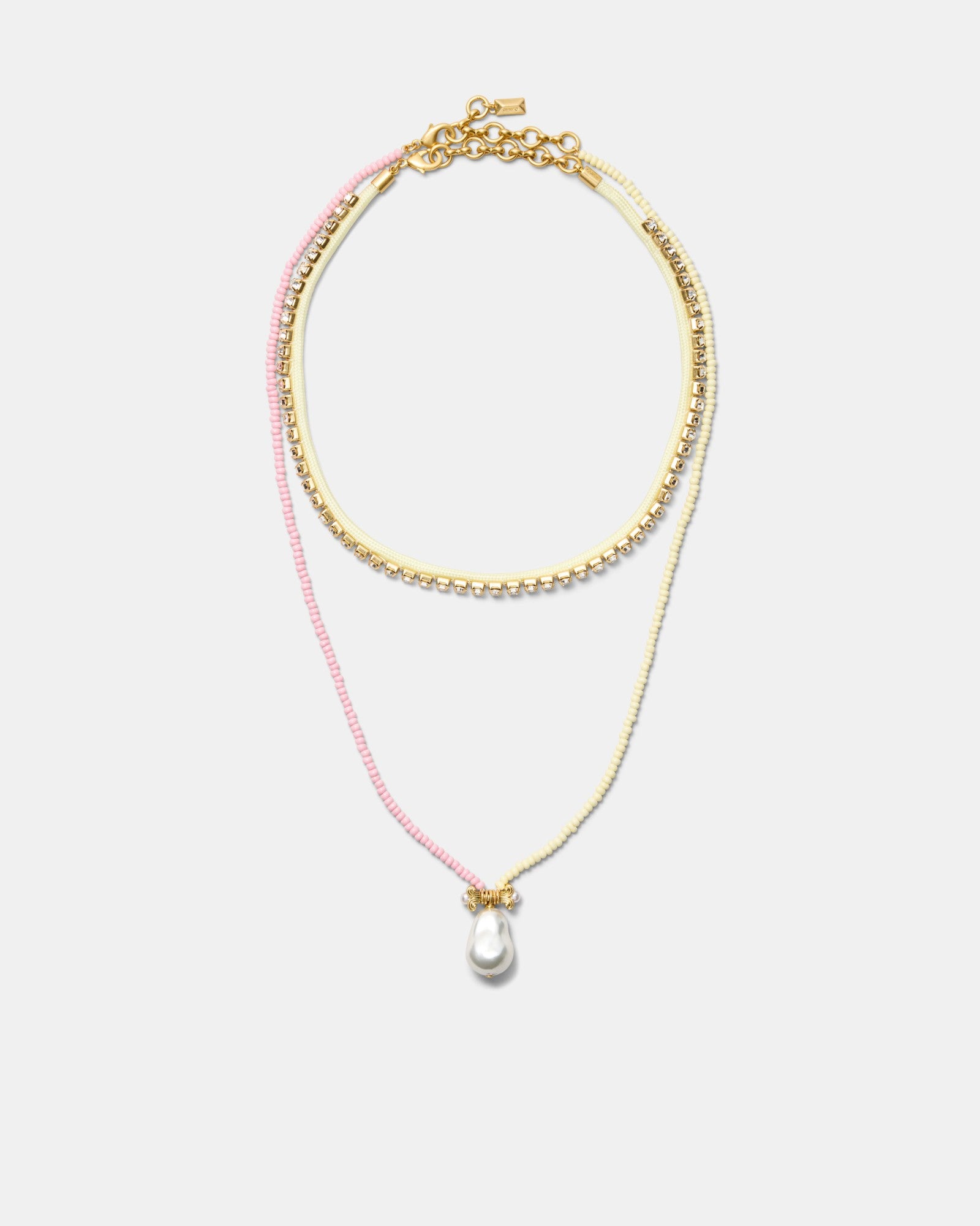 Goddess Duo Necklace - Pearl