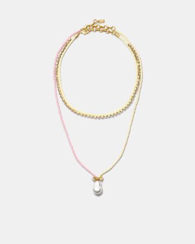 Goddess Duo Necklace - Pearl
