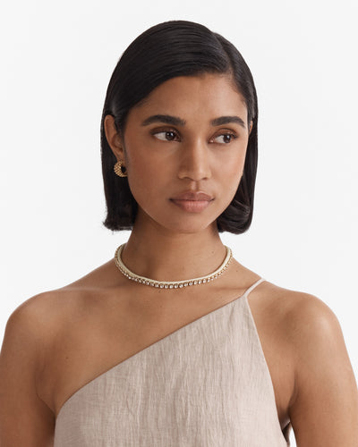 Goddess Duo Necklace - Pearl