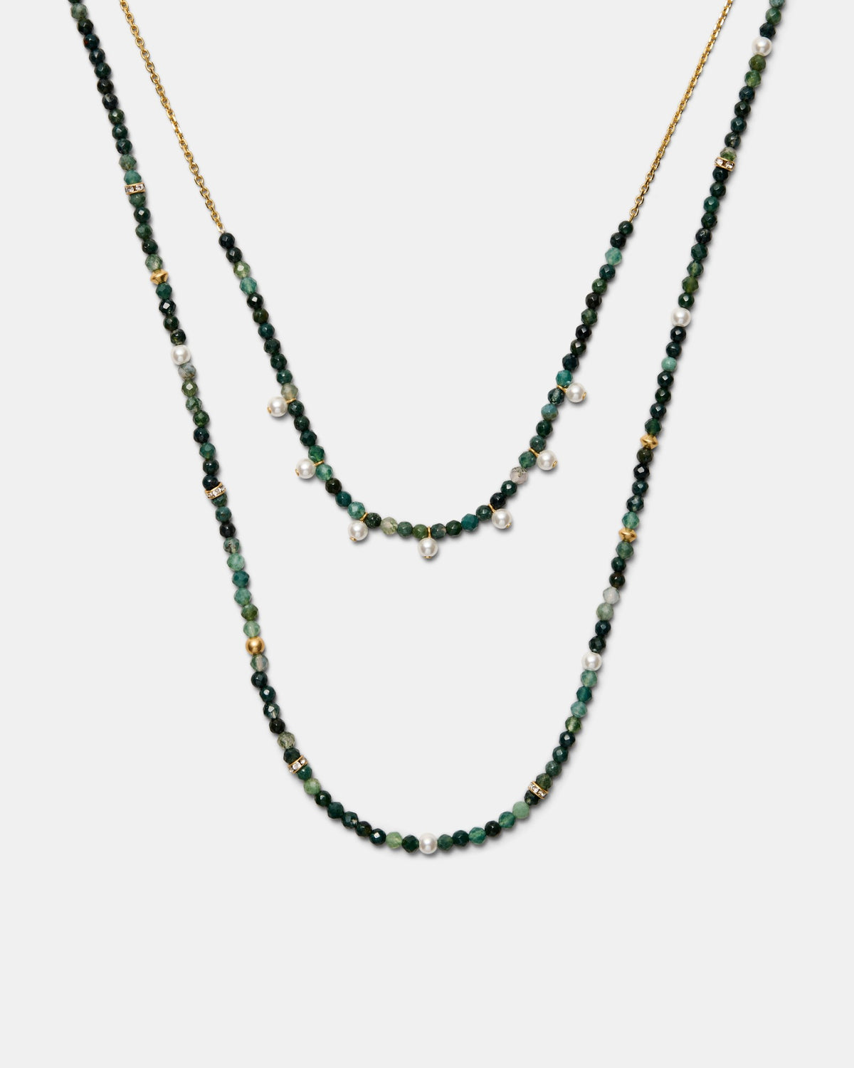Divine Duo Necklace - Grass Green