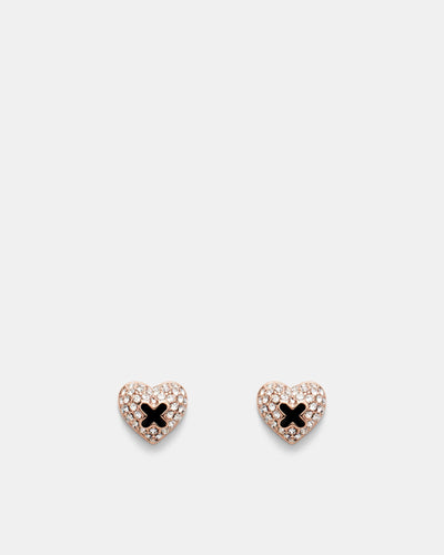 Adorbs Heart Stud Earrings - Black