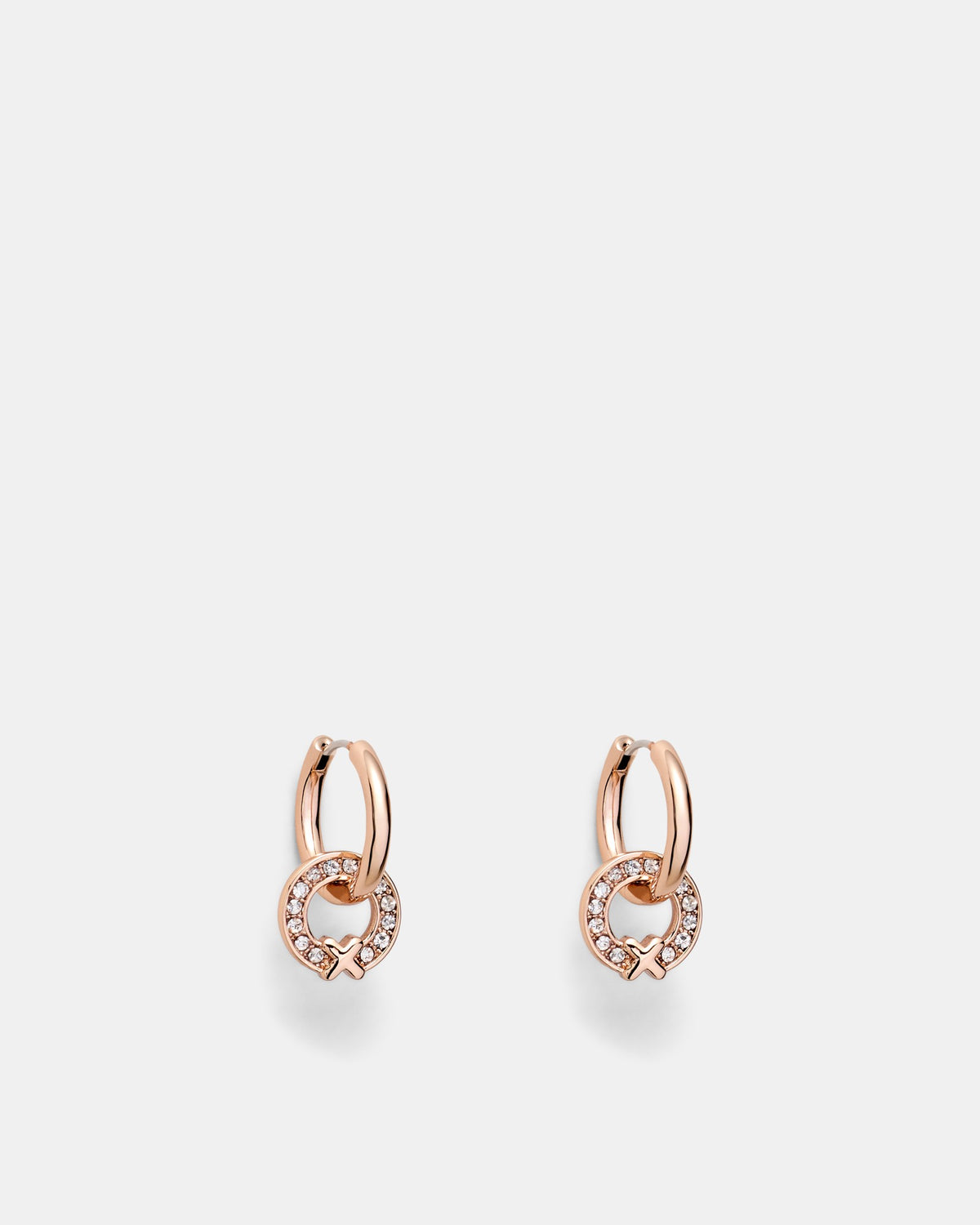 Encanto Charm Hoop Earrings - Rose Gold