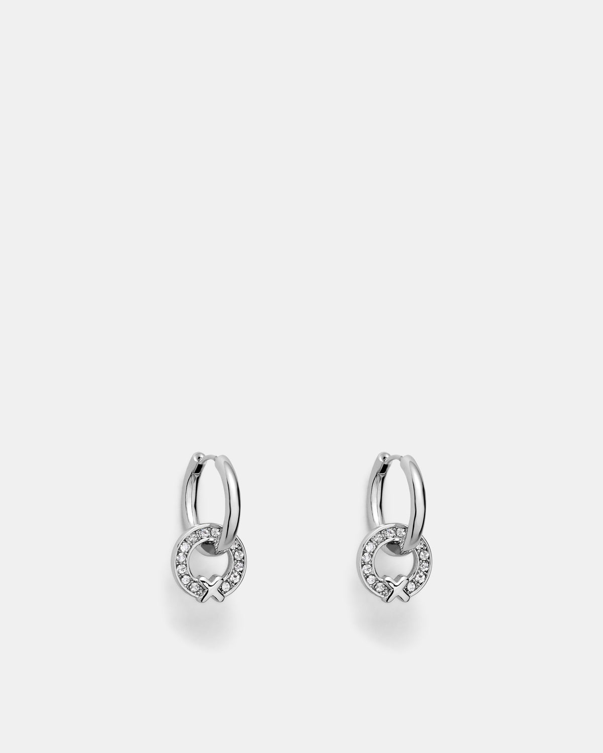 Encanto Charm Hoop Earrings - Silver