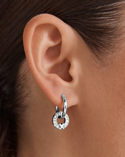 Encanto Charm Hoop Earrings - Silver