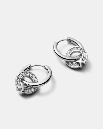 Encanto Charm Hoop Earrings - Silver