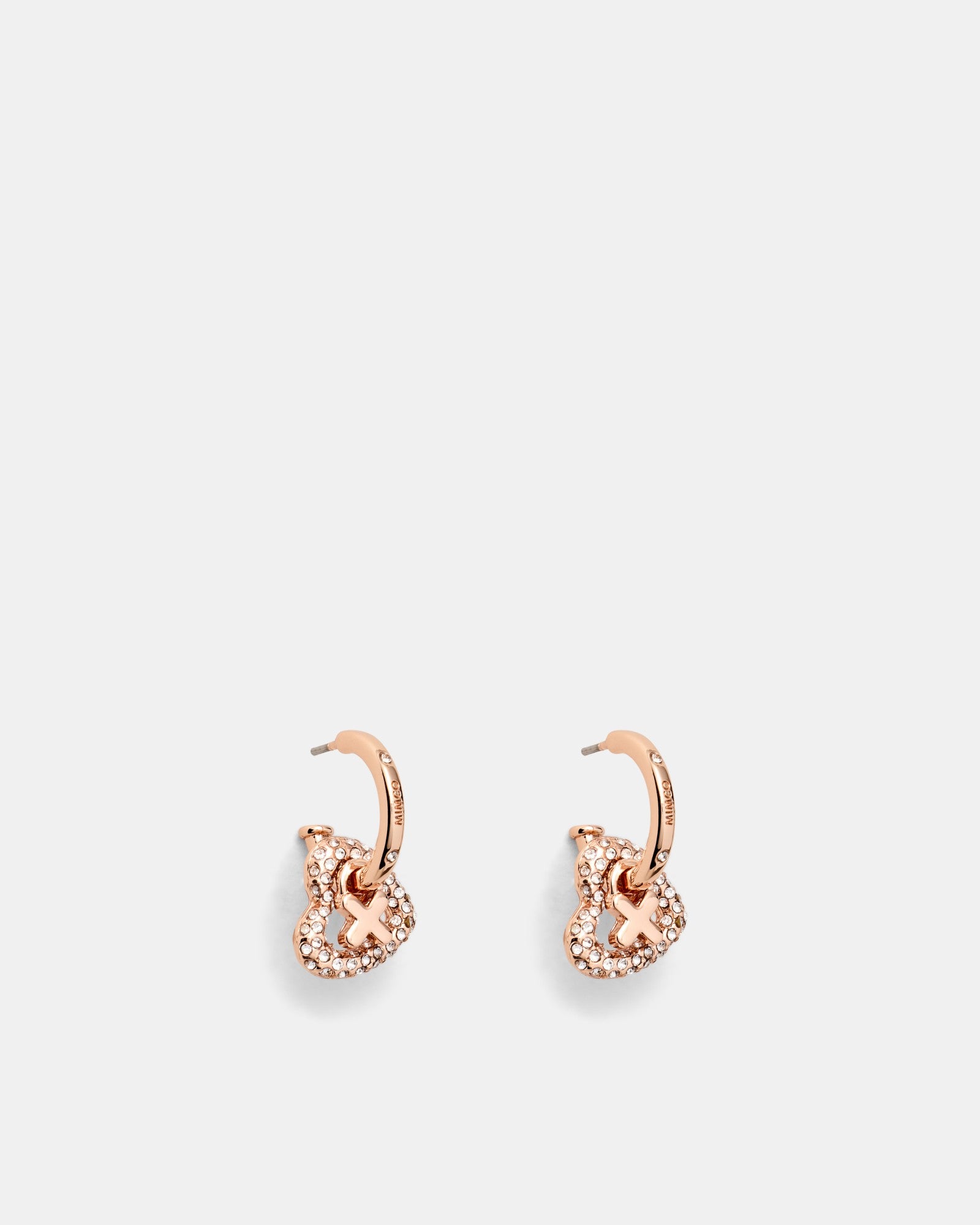 Encanto Heart Hoop Earrings - Rose Gold