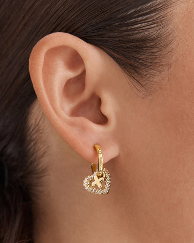 Encanto Heart Hoop Earrings - Gold