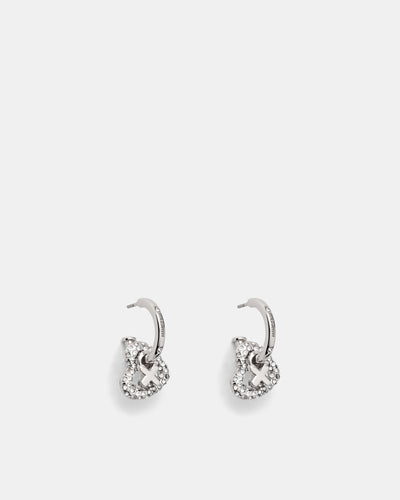 Encanto Heart Hoop Earrings - Silver