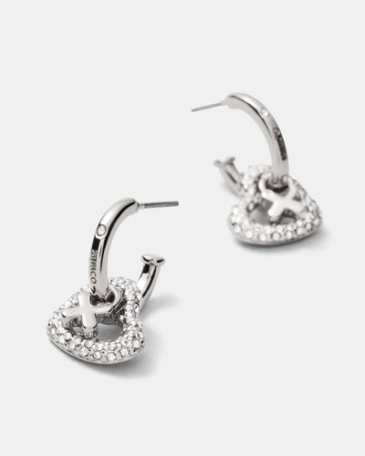 Encanto Heart Hoop Earrings - Silver