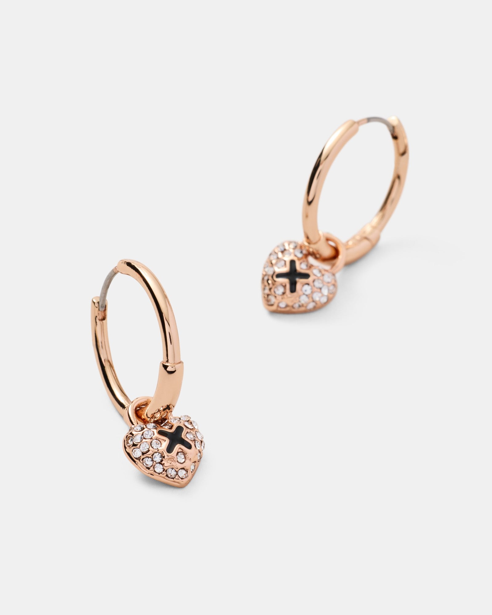 Adorbs Heart Hoop Earrings - Black