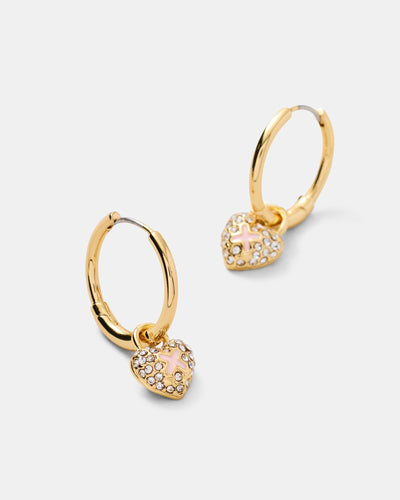 Adorbs Heart Hoop Earrings - Petal