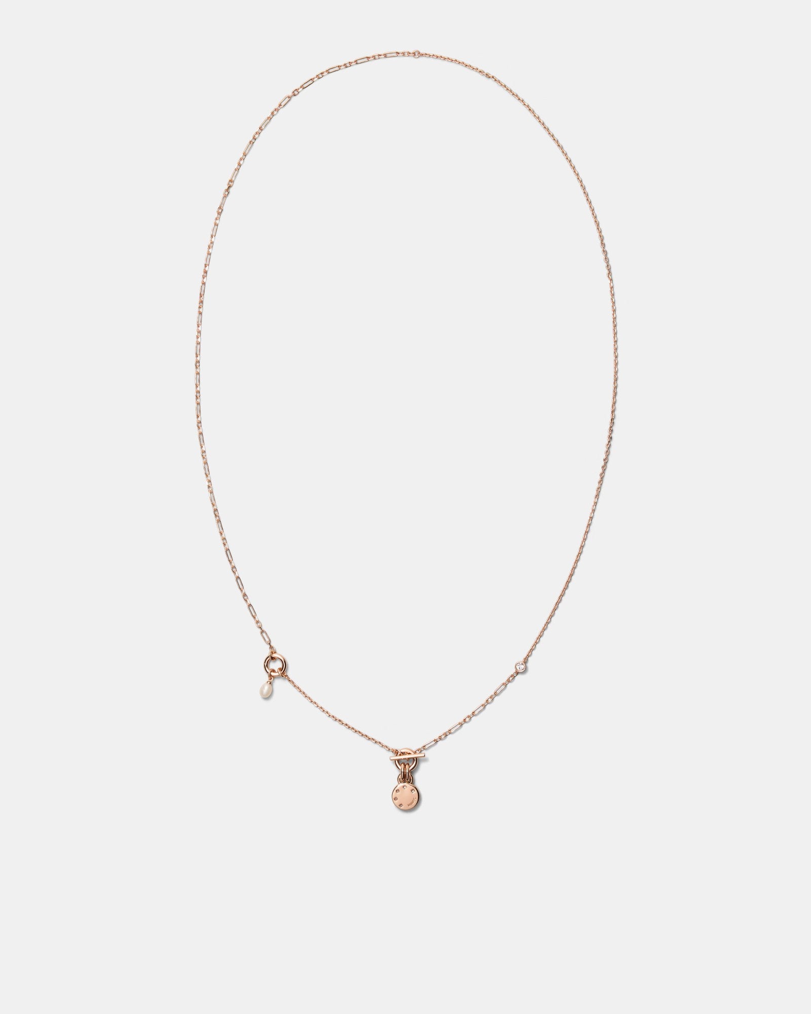 Alluring Long Necklace - Rose Gold