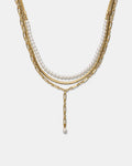 Stacked Lariat Necklace - Gold