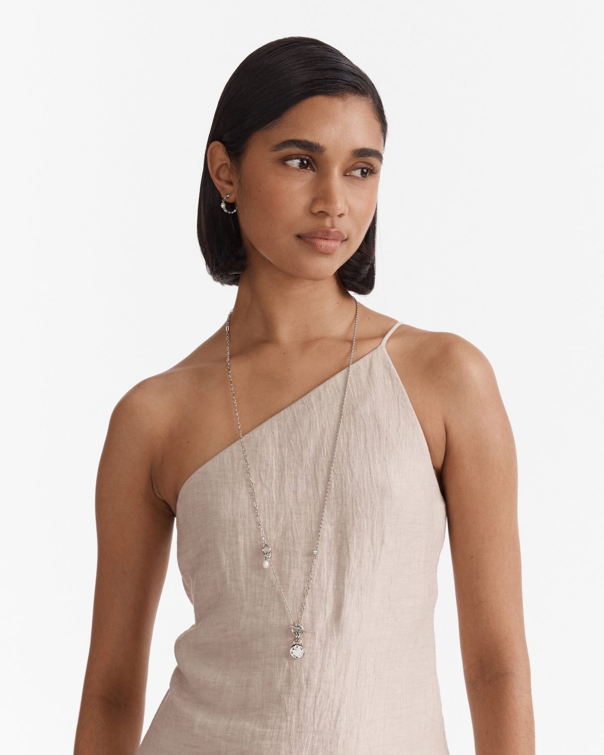 Alluring Long Necklace - Silver