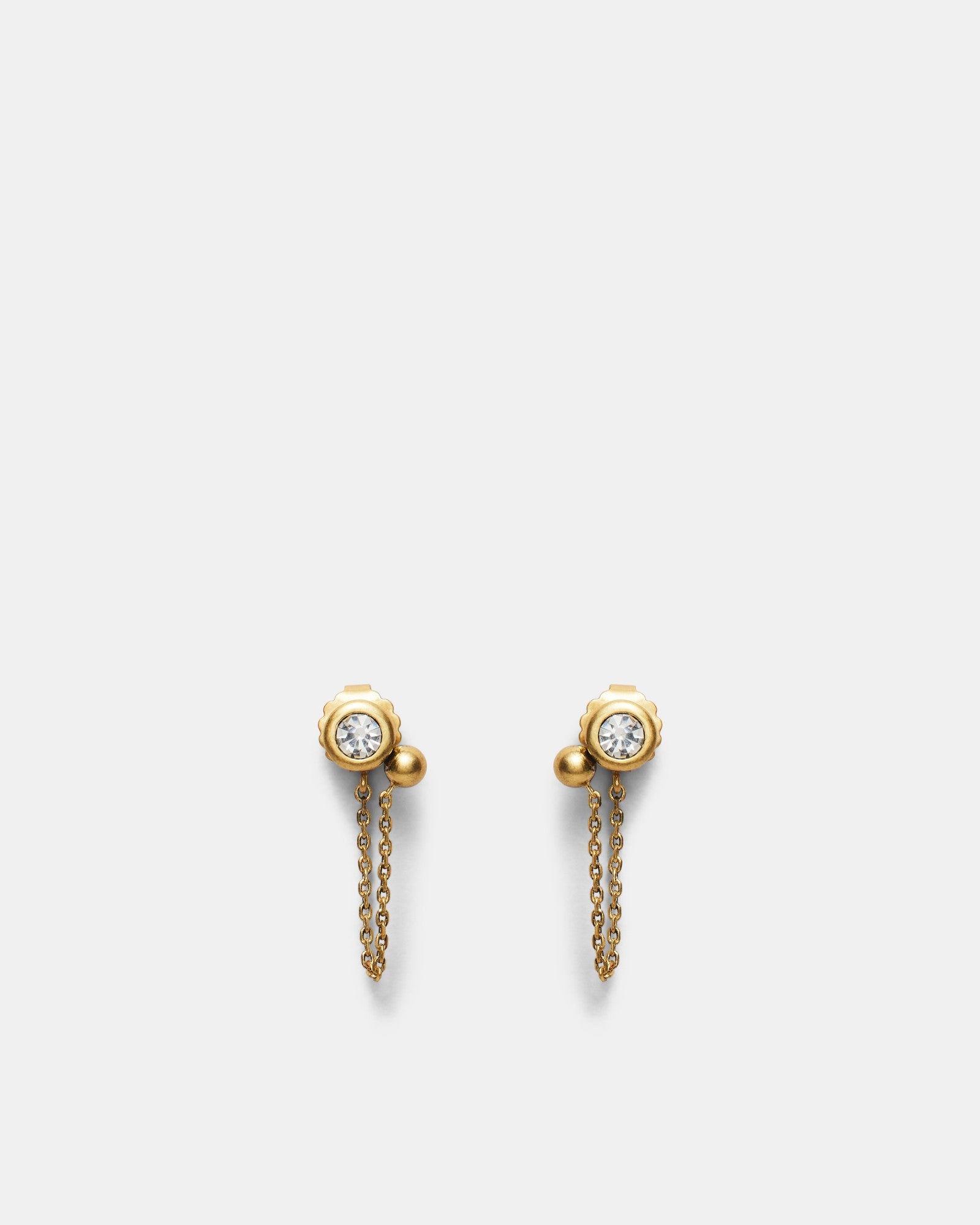 Bubbly Chain Stud Earrings - Gold