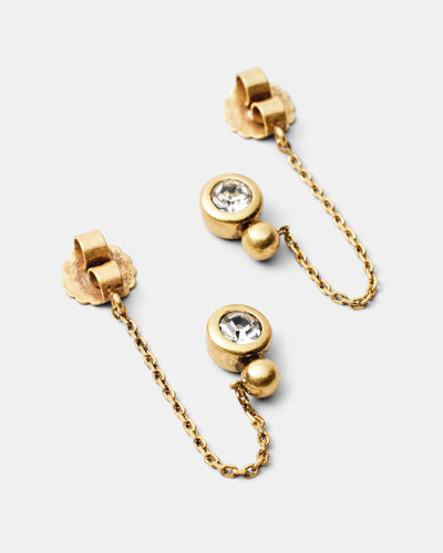 Bubbly Chain Stud Earrings - Gold