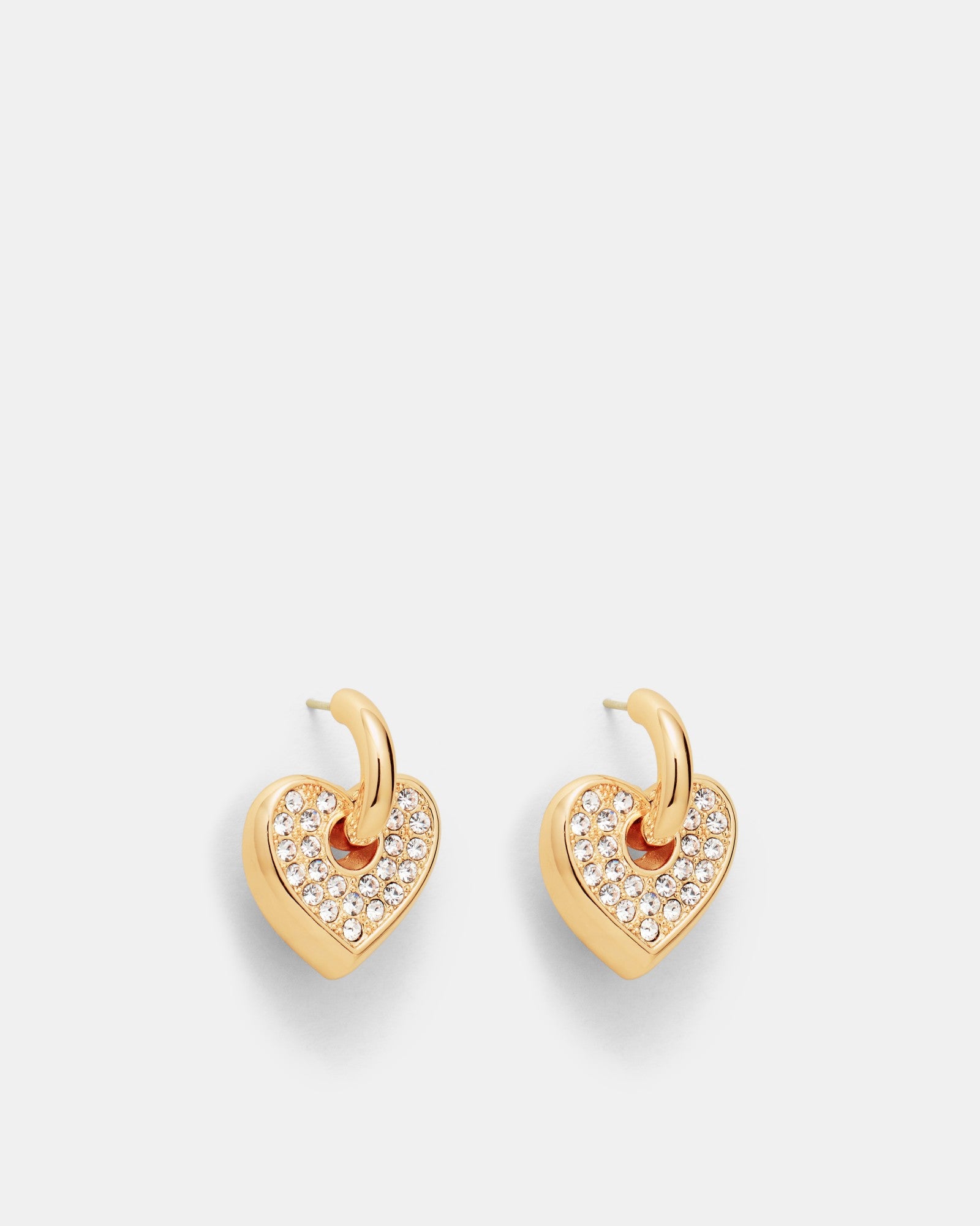 Lovely Charm Hoop Earrings - Gold