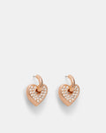 Lovely Charm Hoop Earrings - Rose Gold