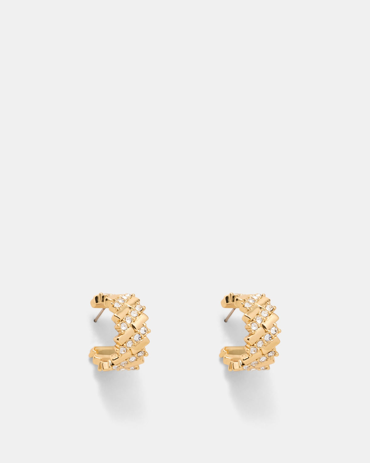 Winked Huggie Hoop Earrings - Gold