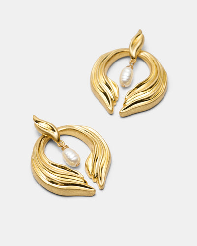 Gaia Pearl Drop Earrings - Pearl